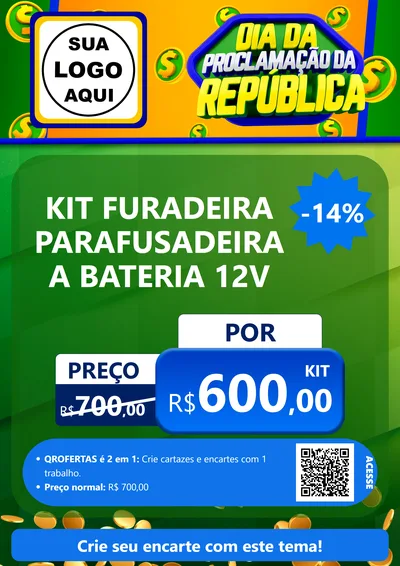Modelo de Cartaz para Cartaz A4 Vertical com o tema Dia Da Proclamação da República para Maquinas e Ferramentas