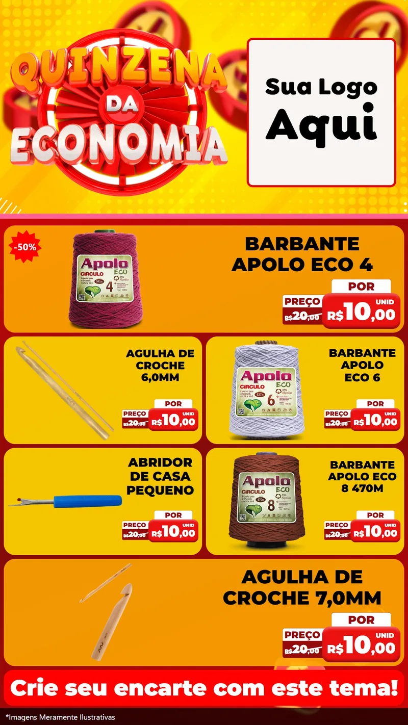 Modelo de TV para TV Vertical com o tema Quinzena Da Economia para Armarinho e Aviamentos