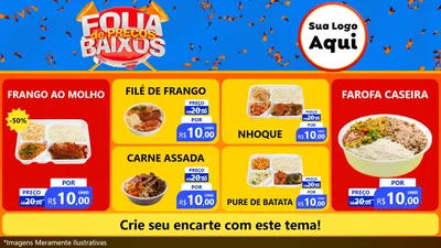 Modelo de TV para TV Horizontal com o tema Folia de Preços Baixos para Restaurante