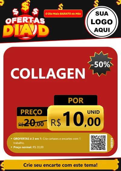 Modelo de Cartaz para Cartaz A4 Vertical com o tema Ofertas Dia D para Suplementos alimentares