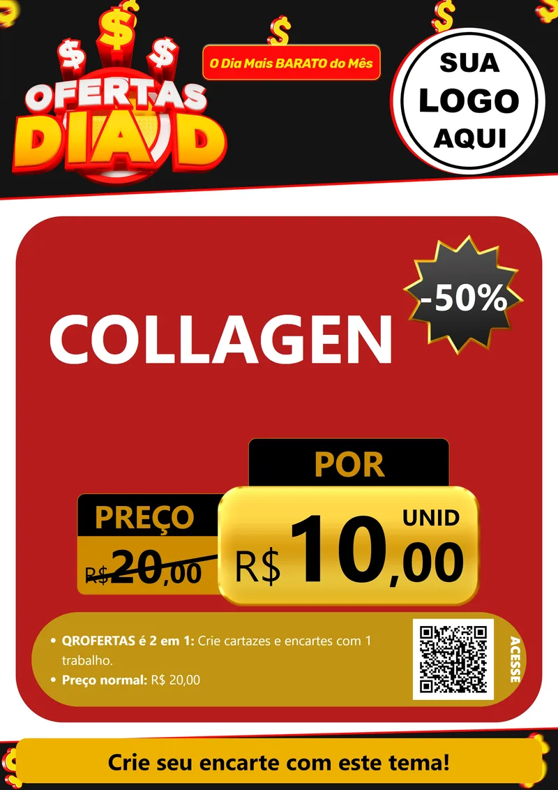 Modelo de Cartaz para Cartaz A4 Vertical com o tema Ofertas Dia D para Suplementos alimentares
