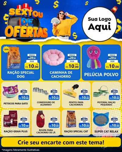 Modelo de Rede Social para Feed Instagram com o tema Sextou de Ofertas para Pet Shop