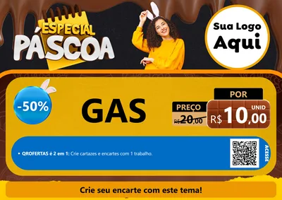 Modelo de Cartaz para Cartaz A4 Horizontal com o tema Especial Páscoa para Água e gás