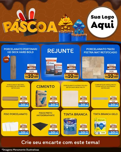 Modelo de Rede Social para Feed Instagram com o tema Páscoa para Pisos e revestimentos