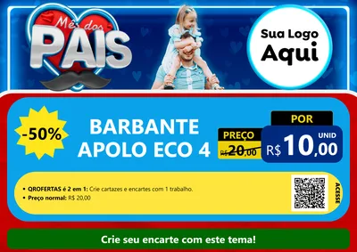 Modelo de Cartaz para Cartaz A4 Horizontal com o tema Mês Dos Pais para Armarinho e Aviamentos