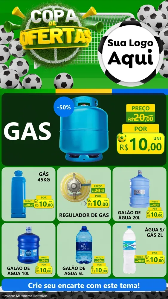 Modelo de Rede Social para Stories com o tema Copa De Ofertas para Água e gás