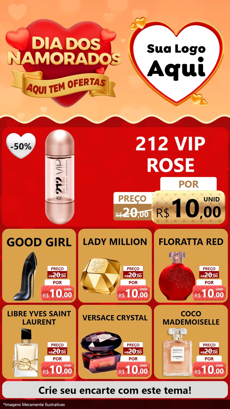 Modelo de Rede Social para Stories com o tema Dia dos Namorados - Aqui Tem Ofertas para Perfumes