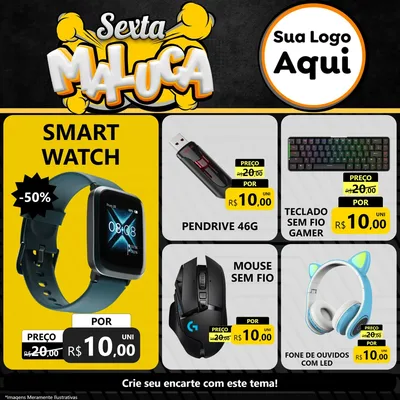 Modelo de Rede Social para Feed Facebook com o tema Sexta Maluca para Informática