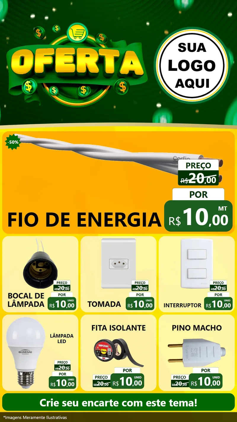 Modelo de Rede Social para Stories com o tema Oferta para Materiais Elétricos
