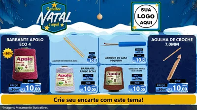 Modelo de TV para TV Horizontal com o tema O Melhor Natal É Aqui! para Armarinho e Aviamentos