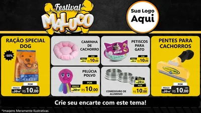 Modelo de TV para TV Horizontal com o tema Festival Maluco para Pet Shop