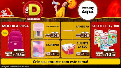 Modelo de TV para TV Horizontal com o tema Dia D Economia para Papelaria