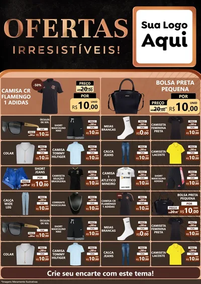 Modelo de Encarte para Encarte A4 Vertical com o tema Ofertas Irresistíveis! para Roupas e acessórios