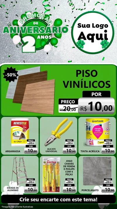 Modelo de Rede Social para Stories com o tema Promoção de Aniversário - 2 Anos para Material para Construção