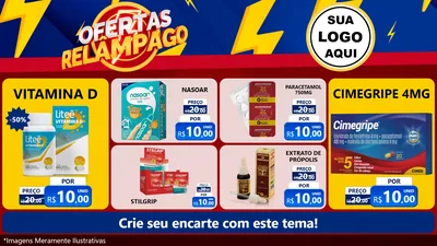 Modelo de TV para TV Horizontal com o tema Ofertas Relâmpago para Farmácia