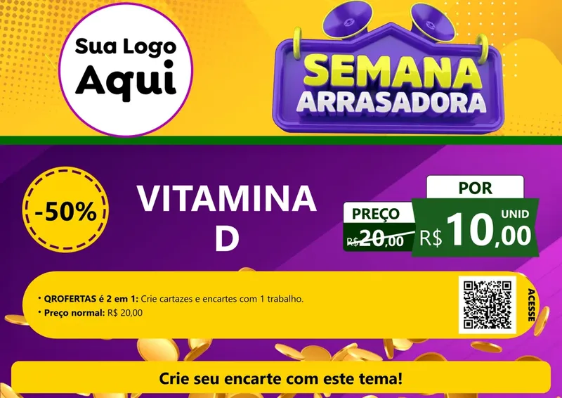 Modelo de Cartaz para Cartaz A4 Horizontal com o tema Semana Arrasadora para Farmácia