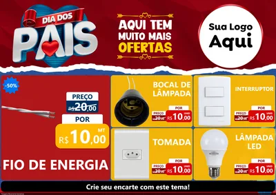 Modelo de Encarte para Encarte A4 Horizontal com o tema Dia dos Pais para Materiais Elétricos