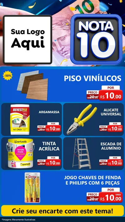 Modelo de TV para TV Vertical com o tema Nota 10 para Material para Construção