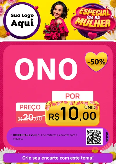 Modelo de Cartaz para Cartaz A4 Vertical com o tema Especial Dia da Mulher para Óticas