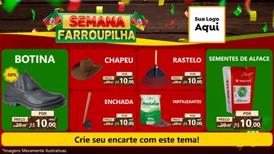 Modelo de TV para TV Horizontal com o tema Semana Farroupilha para Agropecuária