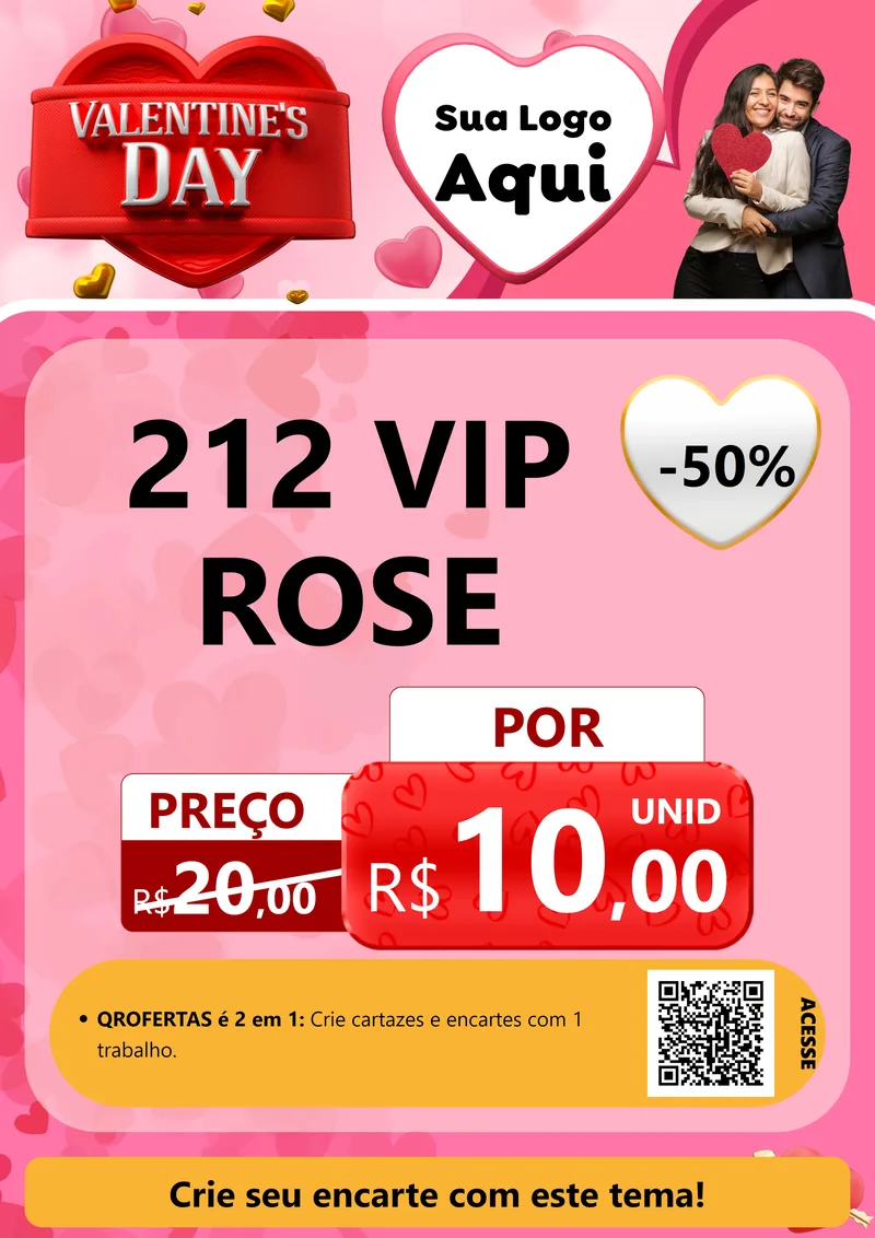 Modelo de Cartaz para Cartaz A4 Vertical com o tema Valentine's Day para Perfumes