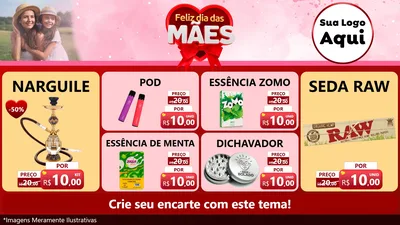 Modelo de TV para TV Horizontal com o tema Feliz Dia Das Mães para Tabacaria