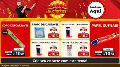 Modelo de TV para TV Horizontal com o tema Março de Ofertas! para Embalagens