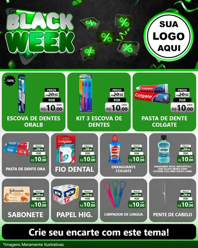 Modelo de Rede Social para Feed Instagram com o tema Black Week para Higiene Pessoal