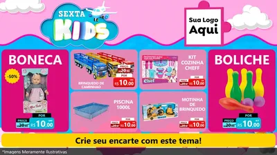 Modelo de TV para TV Horizontal com o tema Sexta Kids para Brinquedos