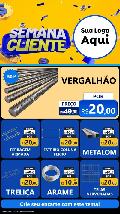 Modelo de Rede Social para Stories com o tema Semana do Cliente para Ferragens