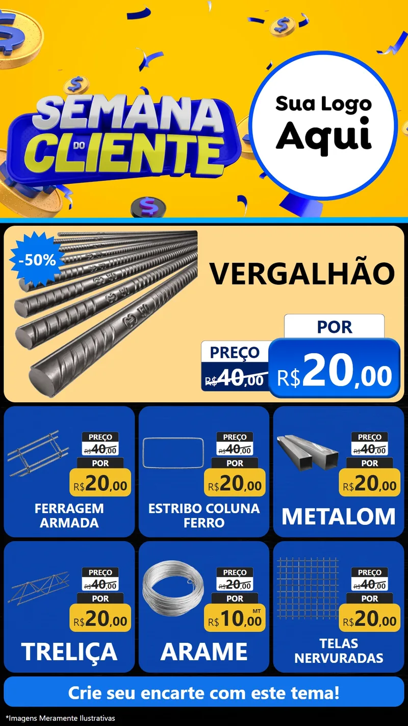 Modelo de Rede Social para Stories com o tema Semana do Cliente para Ferragens