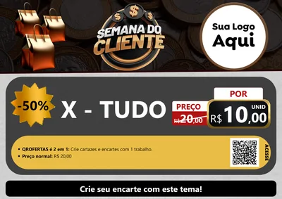 Modelo de Cartaz para Cartaz A4 Horizontal com o tema Semana do Cliente para Hamburgueria