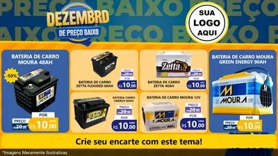 Modelo de TV para TV Horizontal com o tema Dezembro de Preço Baixo para Baterias Elétricas