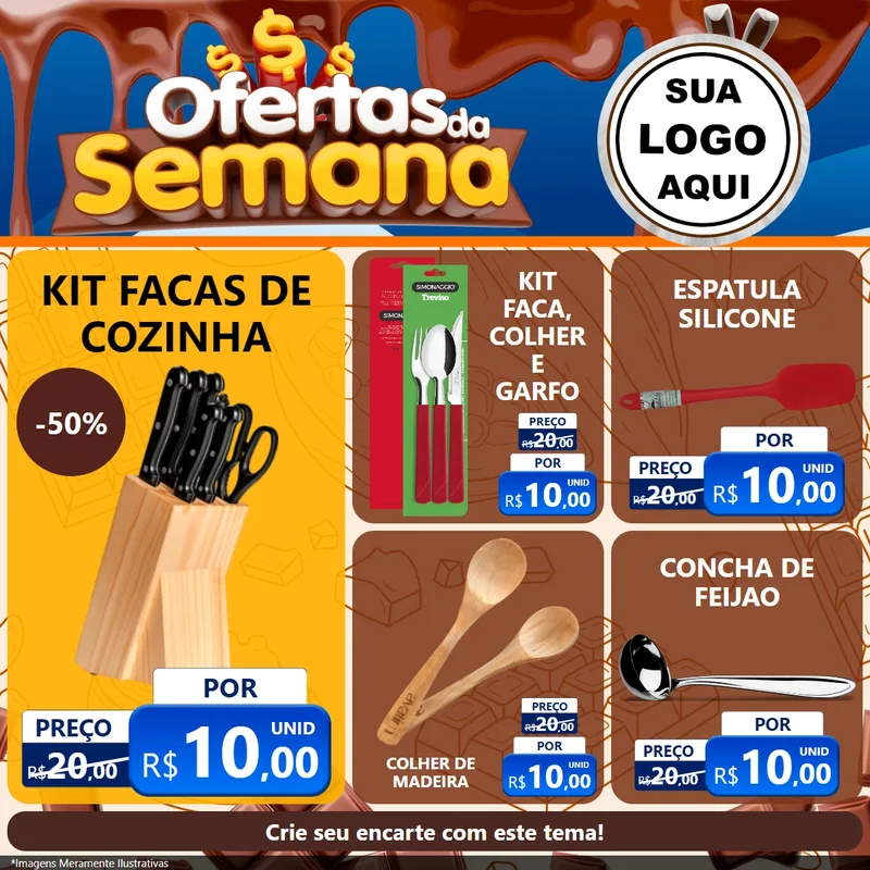 Modelo de Rede Social para Feed Facebook com o tema Ofertas da Semana - Páscoa para Utilidades Domésticas