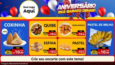 Modelo de TV para TV Horizontal com o tema Aniversário para Salgadaria
