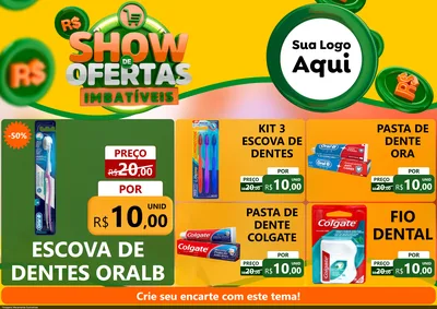 Modelo de Encarte para Encarte A4 Horizontal com o tema Show de Ofertas Imbatíveis para Higiene Pessoal