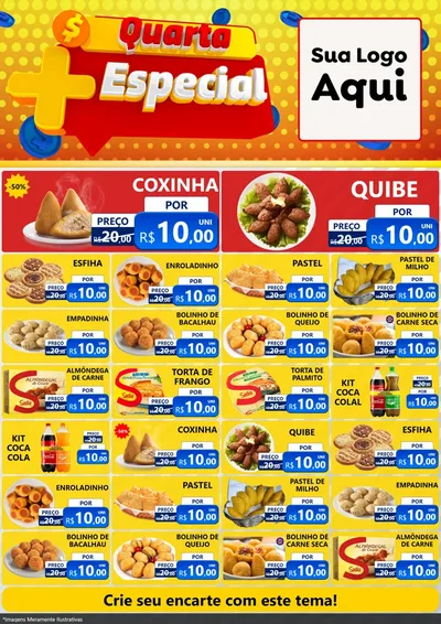 Modelo de Encarte para Encarte A4 Vertical com o tema Quarta Mais Especial para Salgadaria