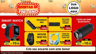 Modelo de TV para TV Horizontal com o tema Ofertas de Fim de Ano para Informática