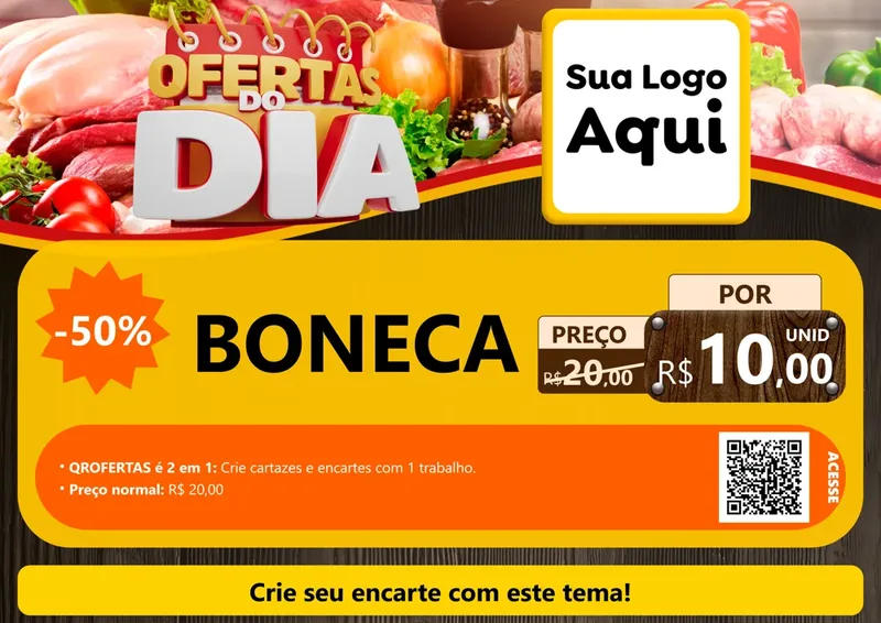Modelo de Cartaz para Cartaz A4 Horizontal com o tema Ofertas do Dia para Brinquedos