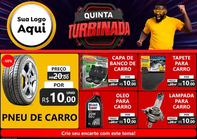 Modelo de Encarte para Encarte A4 Horizontal com o tema Quinta Turbinada para Auto peças