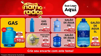 Modelo de TV para TV Horizontal com o tema Semana dos namorados para Água e gás
