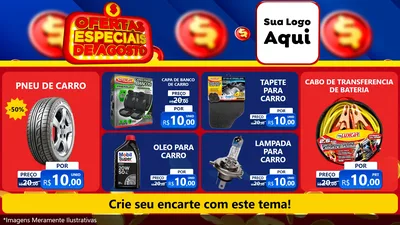 Modelo de TV para TV Horizontal com o tema Ofertas Especiais de Agosto para Auto peças