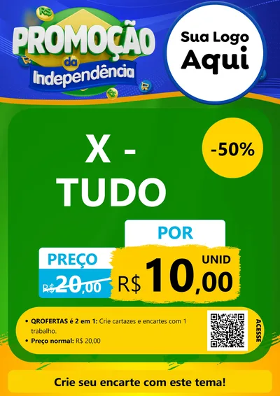 Modelo de Cartaz para Cartaz A4 Vertical com o tema Promoção da Independência para Hamburgueria