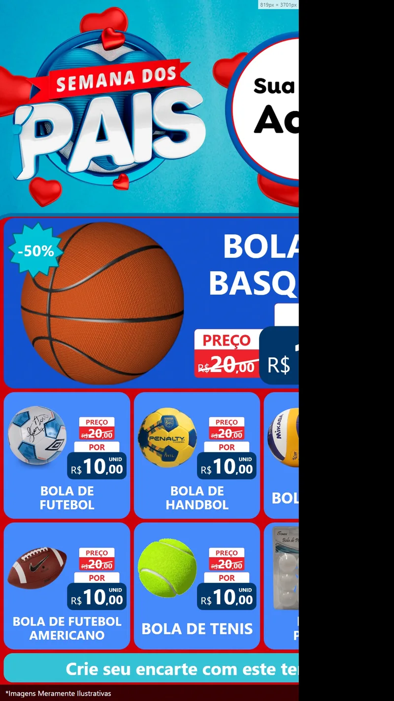 Modelo de Rede Social para Stories com o tema Semana Dos Pais para Artigos Esportivos