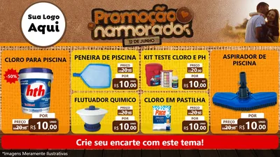 Modelo de TV para TV Horizontal com o tema Promoção Namorados para Produtos para Piscina