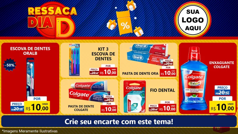 Modelo de TV para TV Horizontal com o tema Ressaca Dia D para Higiene Pessoal