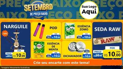 Modelo de TV para TV Horizontal com o tema Setembro De Preço Baixo para Tabacaria