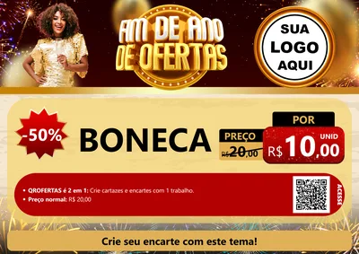 Modelo de Cartaz para Cartaz A4 Horizontal com o tema Fim de Ano de Ofertas para Brinquedos