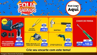 Modelo de TV para TV Horizontal com o tema Folia de Preços Baixos para Maquinas e Ferramentas