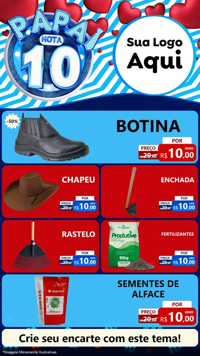 Modelo de TV para TV Vertical com o tema Papai Nota 10 para Agropecuária